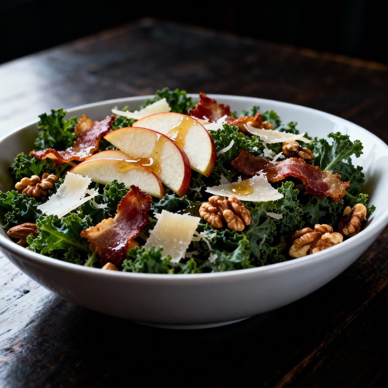 Kale, apple, Pancetta Salad